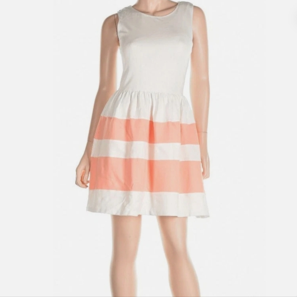Bar III Sleeveless White and Coral Mini Dress